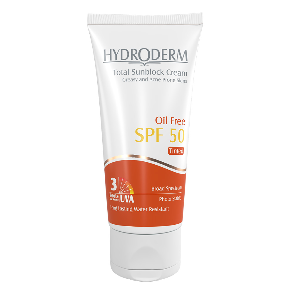 هیدرودرم ضد آفتاب فاقد چربی رنگی SPF50 بژ متوسط