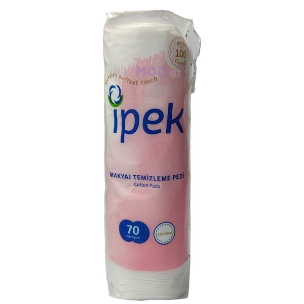 پد ایپک ipek آرایش پاک کن دوردوخت پنبه استریل اصل 70 عددی
